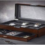 Elegant luxury watch display case showcasing exquisite timepieces with sophistication and style.